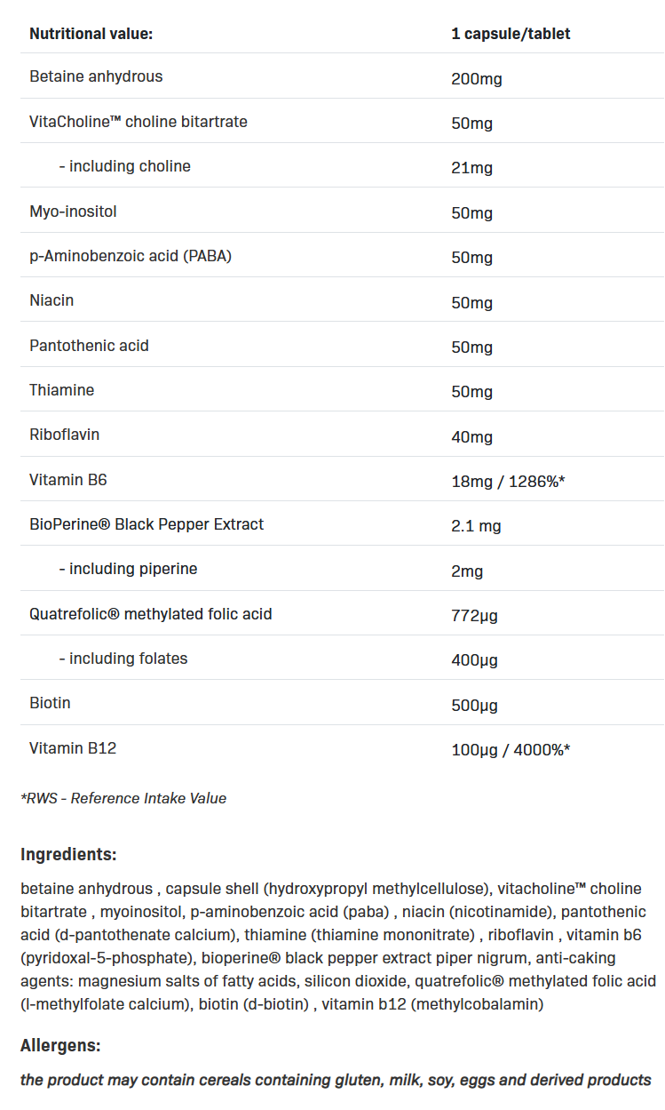 conÅ£inut: Allnutrition Methyl B-50 B-complex