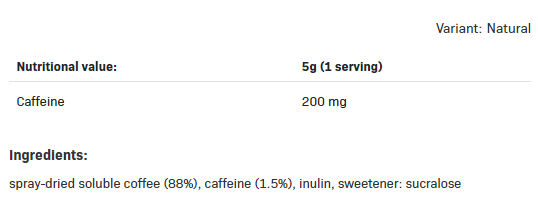 Съдържание на AllNutrition F**King Energy Strong Coffee 130g
