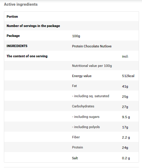 Съдържание на AllNutrition Protein Chocolate - Coco Crunch