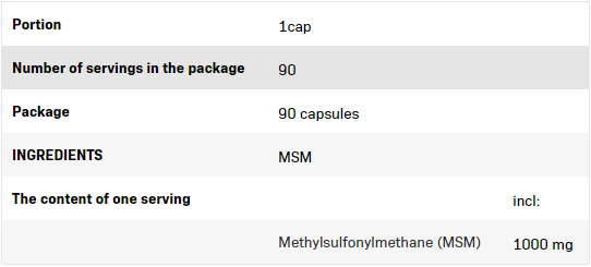 Съдържание на AllNutrition MSM