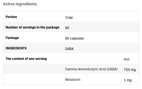 Съдържание на AllNutrition GABA + Melatonin