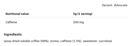 Съдържание на AllNutrition F**King Energy Strong Coffee 130g 2