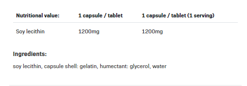 Съдържание на Allnutrition Lecithin 90 caps