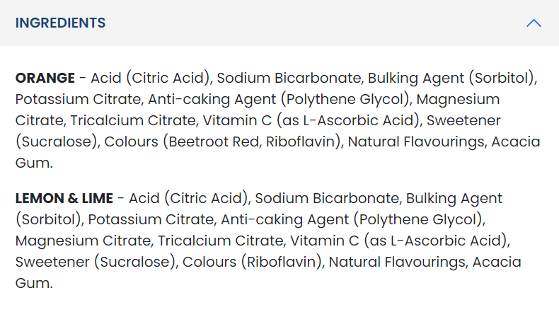 Съдържание на Applied Effervescent Electrolyte 20 tabs 2