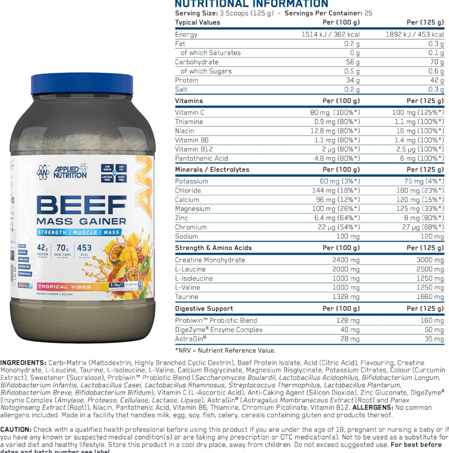 Applied Nutrition Beef Mass Gainer - CÃ¢È™tigÄƒtor de VitÄƒ