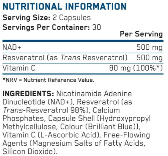 Applied Nutrition NAD+ Resveratrol - Ресвератрол