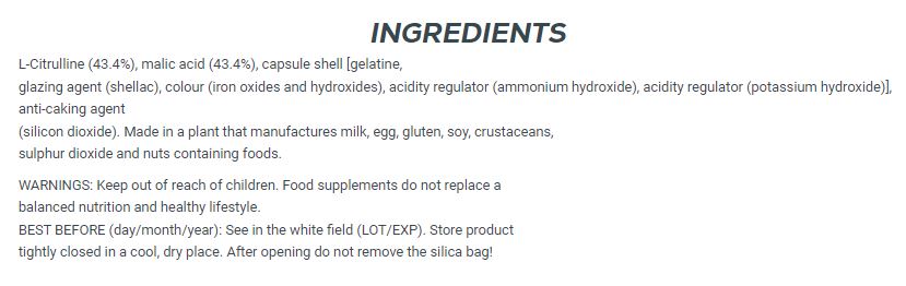 Съдържание на BIOTECH USA Citrulline Malate 90 Caps