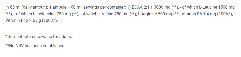 Съдържание на BIOTECH USA BCAA Shot