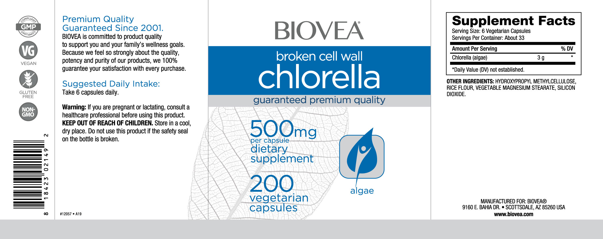 Съдържание на Biovea Chlorella