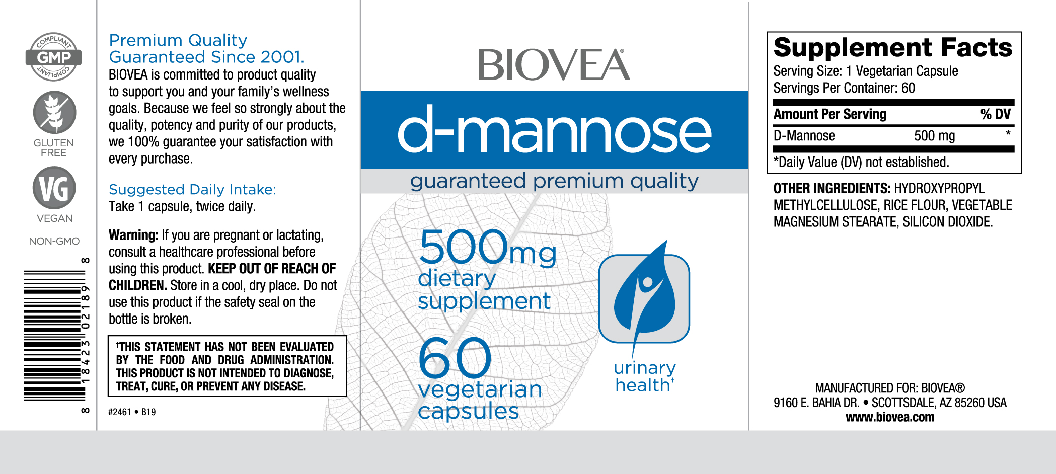 Съдържание на Biovea D-Mannose