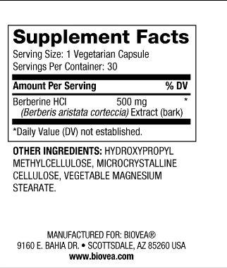 Съдържание на Biovea Berberine