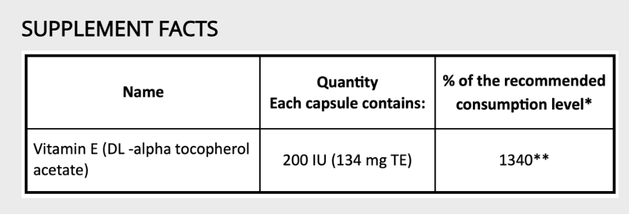 Grassberg Vitamin E 200IU - Vitamina E
