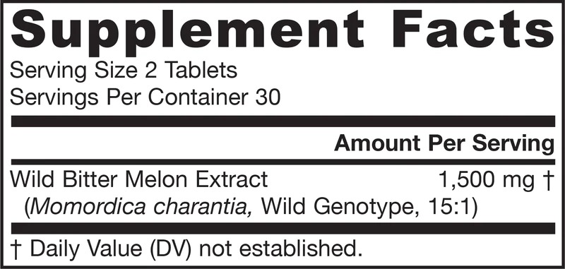 Съдържание на Jarrow Wild Bitter Melon Extract 60 tabs