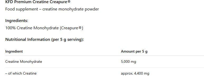 KFD Premium Creatine CreapureÂ® - CreatinÄƒ