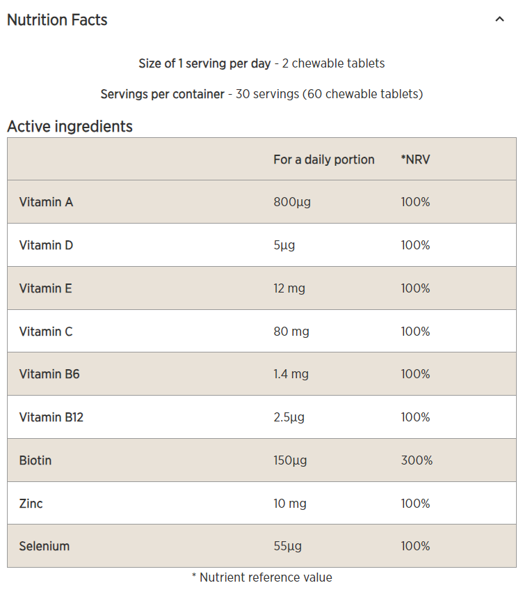 Съдържание на Myprotein Hair, Skin & Nails Gummies 60 gummies 2