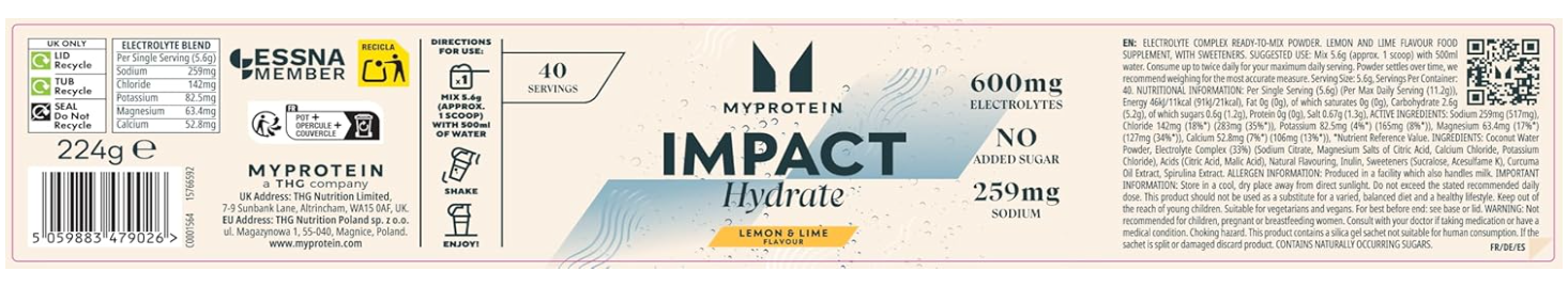 Myprotein Impact Hydrate - Електролитна Формула