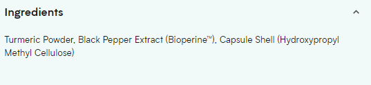 Съдържание на Myprotein Turmeric & Bioperine 2