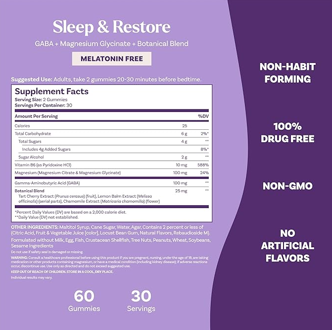 Natrol Sleep & Restore Melatonin Free Gummies - Формула За Сън