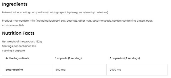 OstroVit Beta Alanine 2400 mg