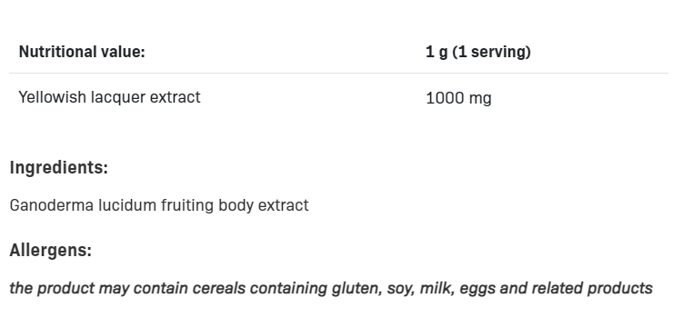 Съдържание на SFD Reishi 60g