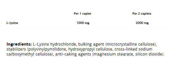Съдържание на VPLab L-Lysine