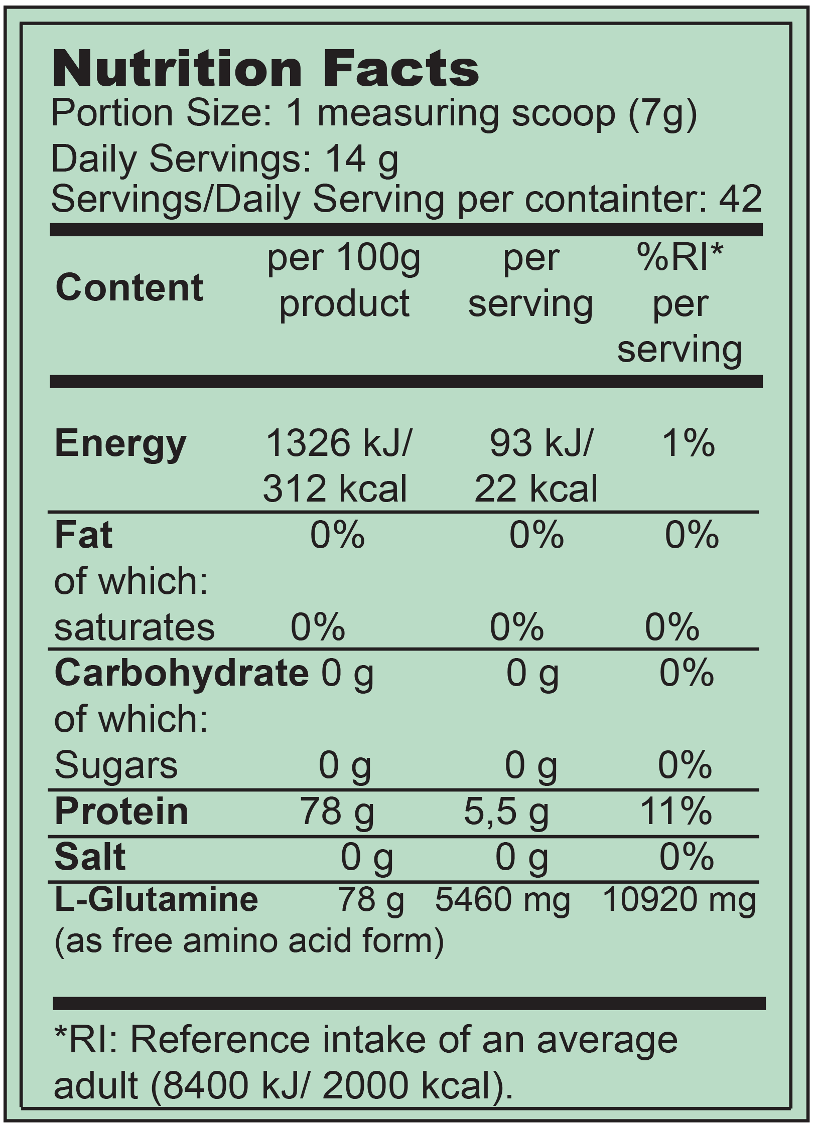 Съдържание на Dubai Dates Glutamine