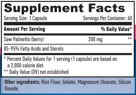 Съдържание на Haya Labs Saw Palmetto 160mg