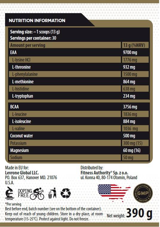 Съдържание на Kevin Levrone Gold Line EAAmino