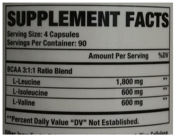 Съдържание на Physique Nutrition BCAA 3:1:1