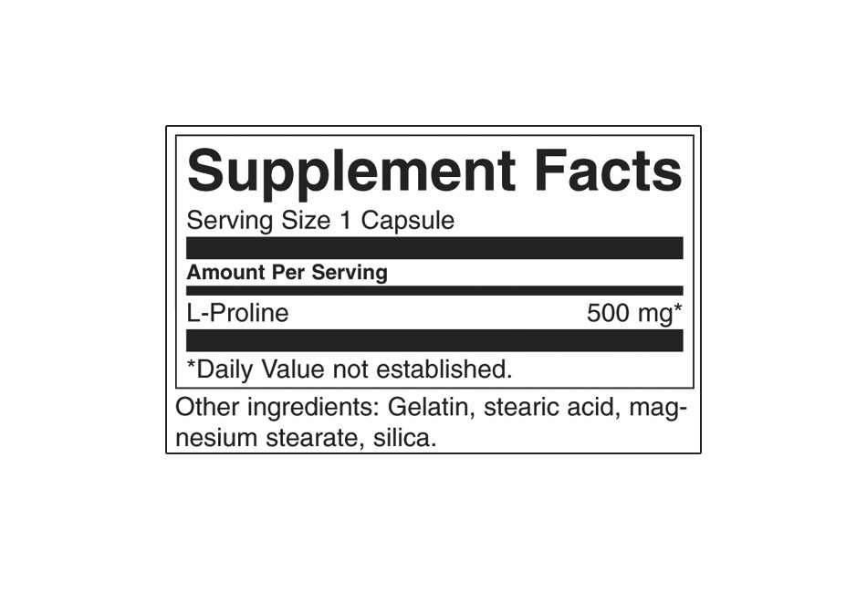 swanson-l-proline-supplement-facts