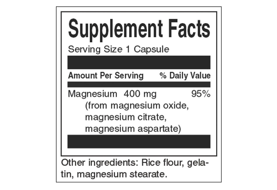 Съдържание на Swanson Triple Magnesium Complex
