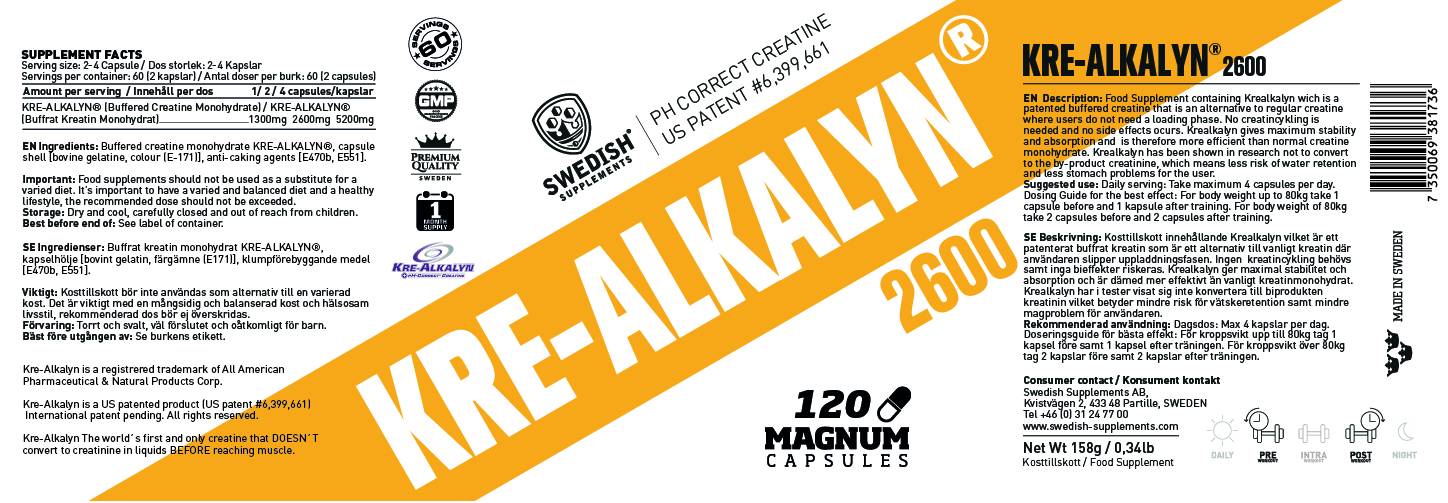 Съдържание на Swedish Supplements Kre-Alkalyn